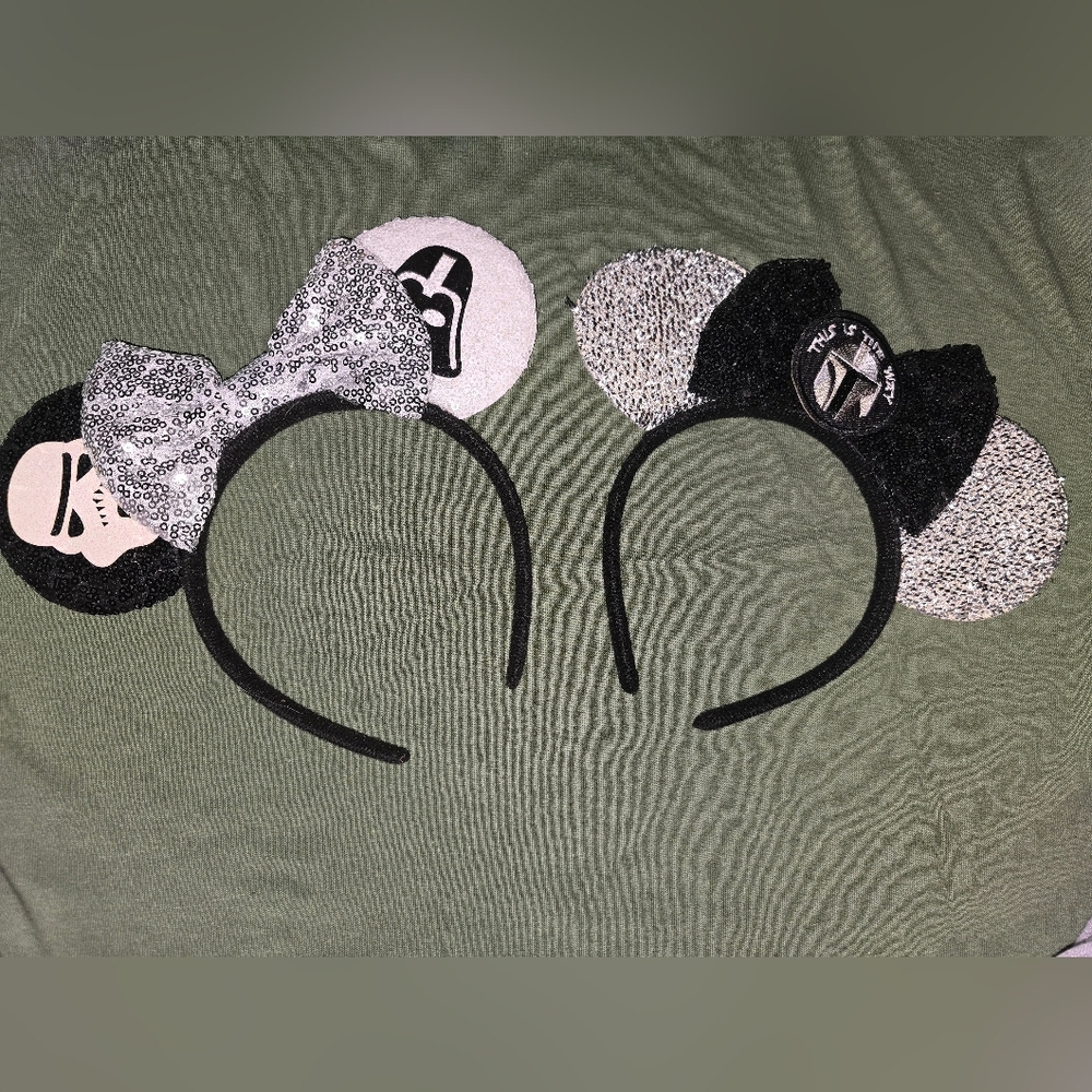 Black and White Sequin Star Wars Headbands